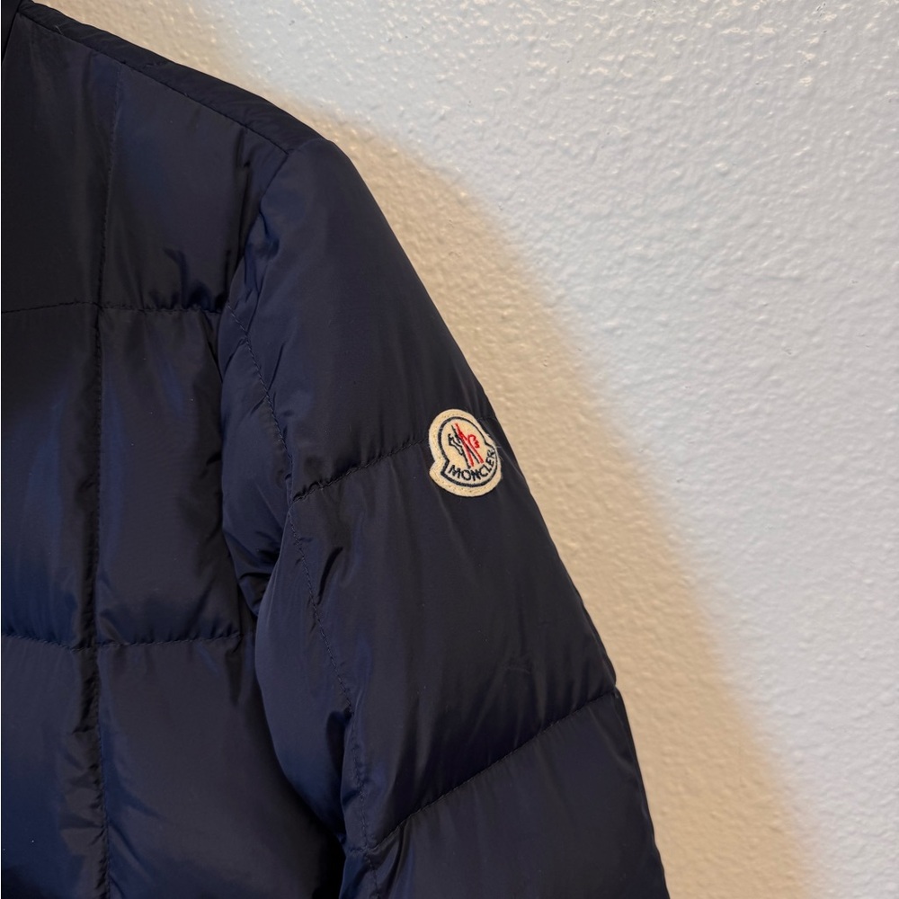 MONCLER NAVY PUFFER JACKET - Picture 2 of 5